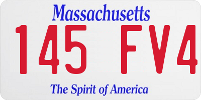 MA license plate 145FV4