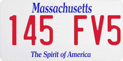 MA license plate 145FV5