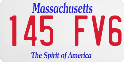 MA license plate 145FV6