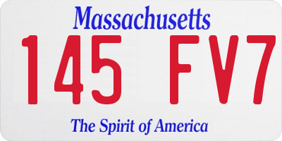 MA license plate 145FV7