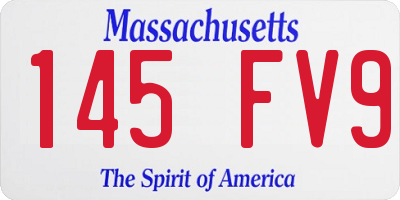 MA license plate 145FV9