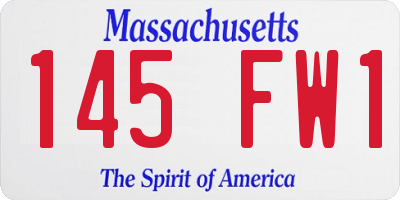 MA license plate 145FW1