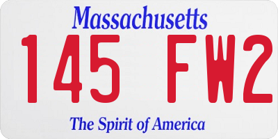 MA license plate 145FW2