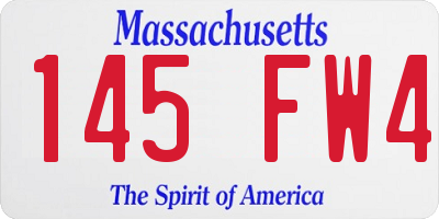MA license plate 145FW4