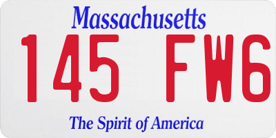 MA license plate 145FW6