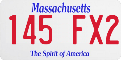 MA license plate 145FX2