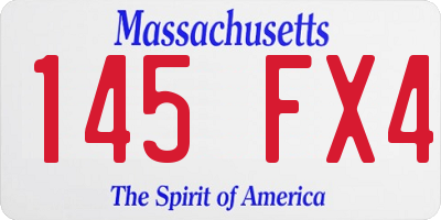 MA license plate 145FX4