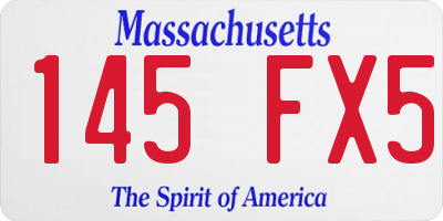 MA license plate 145FX5