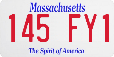 MA license plate 145FY1