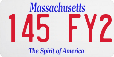 MA license plate 145FY2