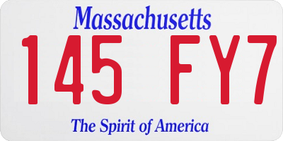 MA license plate 145FY7