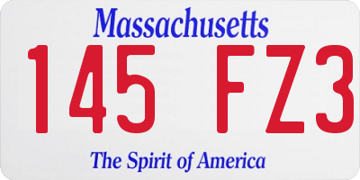 MA license plate 145FZ3