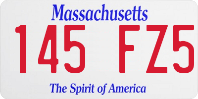 MA license plate 145FZ5