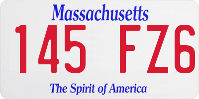 MA license plate 145FZ6