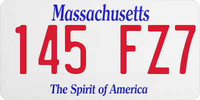 MA license plate 145FZ7