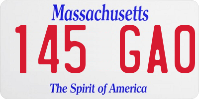 MA license plate 145GA0