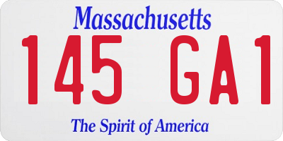 MA license plate 145GA1