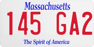 MA license plate 145GA2