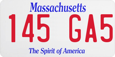 MA license plate 145GA5