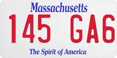 MA license plate 145GA6