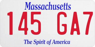 MA license plate 145GA7