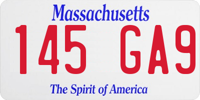 MA license plate 145GA9