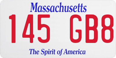 MA license plate 145GB8