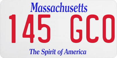 MA license plate 145GC0