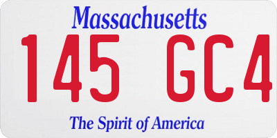MA license plate 145GC4