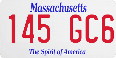 MA license plate 145GC6
