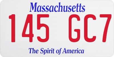 MA license plate 145GC7
