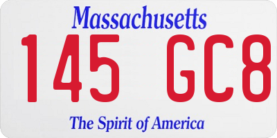 MA license plate 145GC8