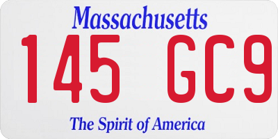 MA license plate 145GC9