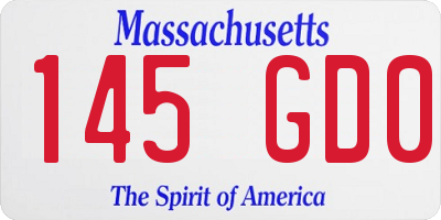 MA license plate 145GD0