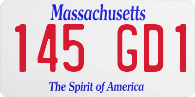 MA license plate 145GD1