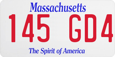 MA license plate 145GD4