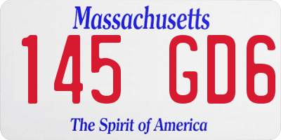 MA license plate 145GD6