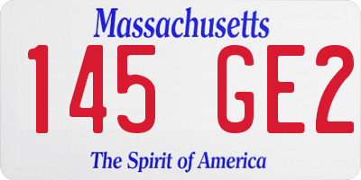 MA license plate 145GE2