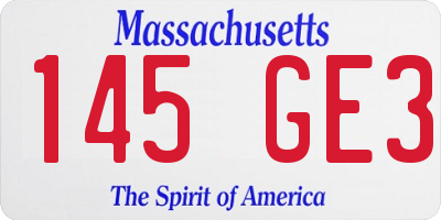 MA license plate 145GE3
