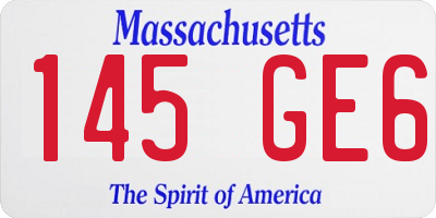 MA license plate 145GE6