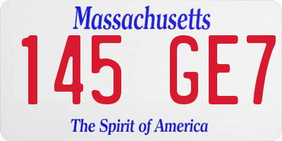 MA license plate 145GE7