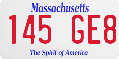 MA license plate 145GE8