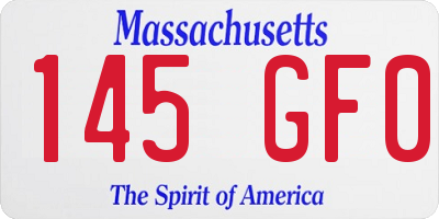 MA license plate 145GF0