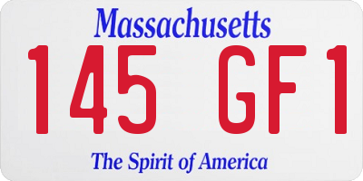 MA license plate 145GF1