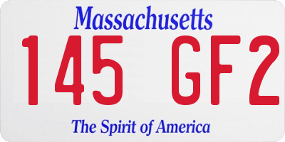 MA license plate 145GF2