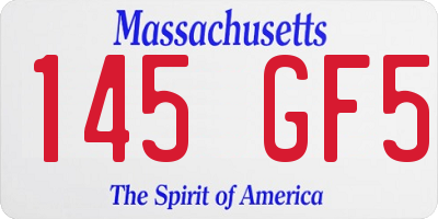 MA license plate 145GF5