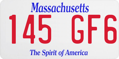 MA license plate 145GF6