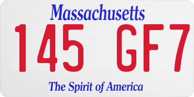 MA license plate 145GF7