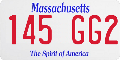 MA license plate 145GG2
