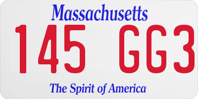 MA license plate 145GG3